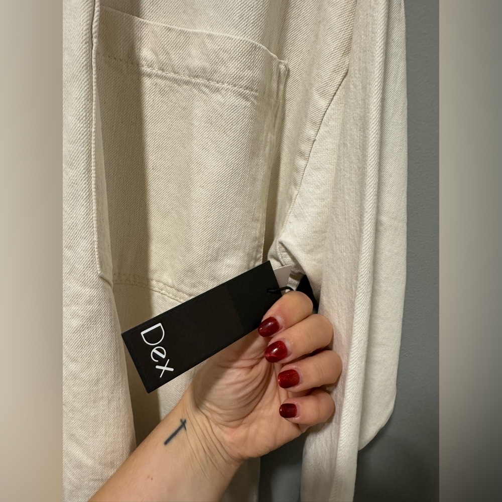NWT DEX Cotton Jacket in Cream Size Large - Picture 4 of 6